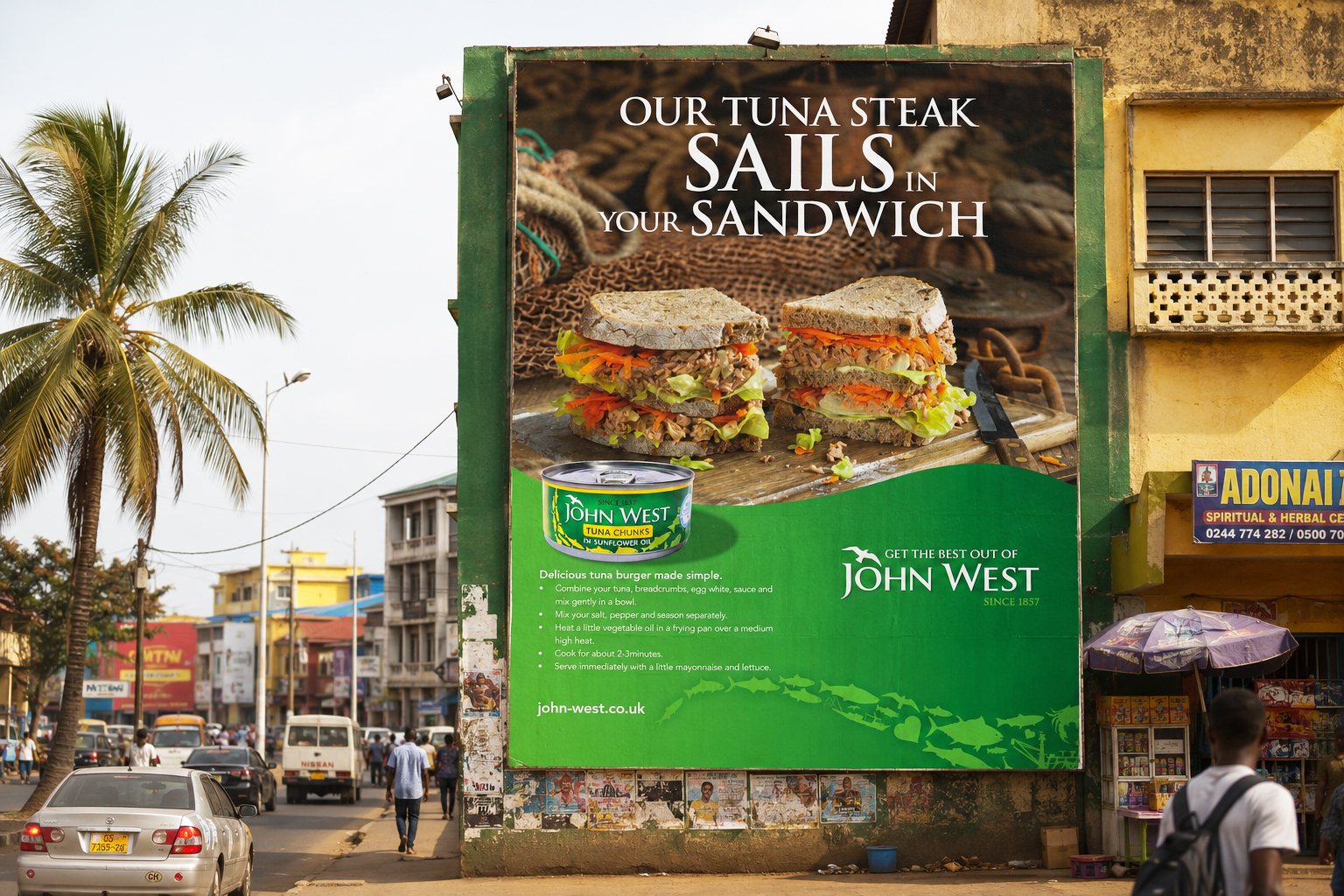 John West Accra billboard