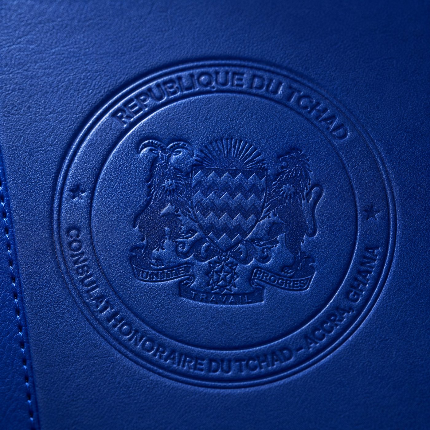 Embossed consular seal