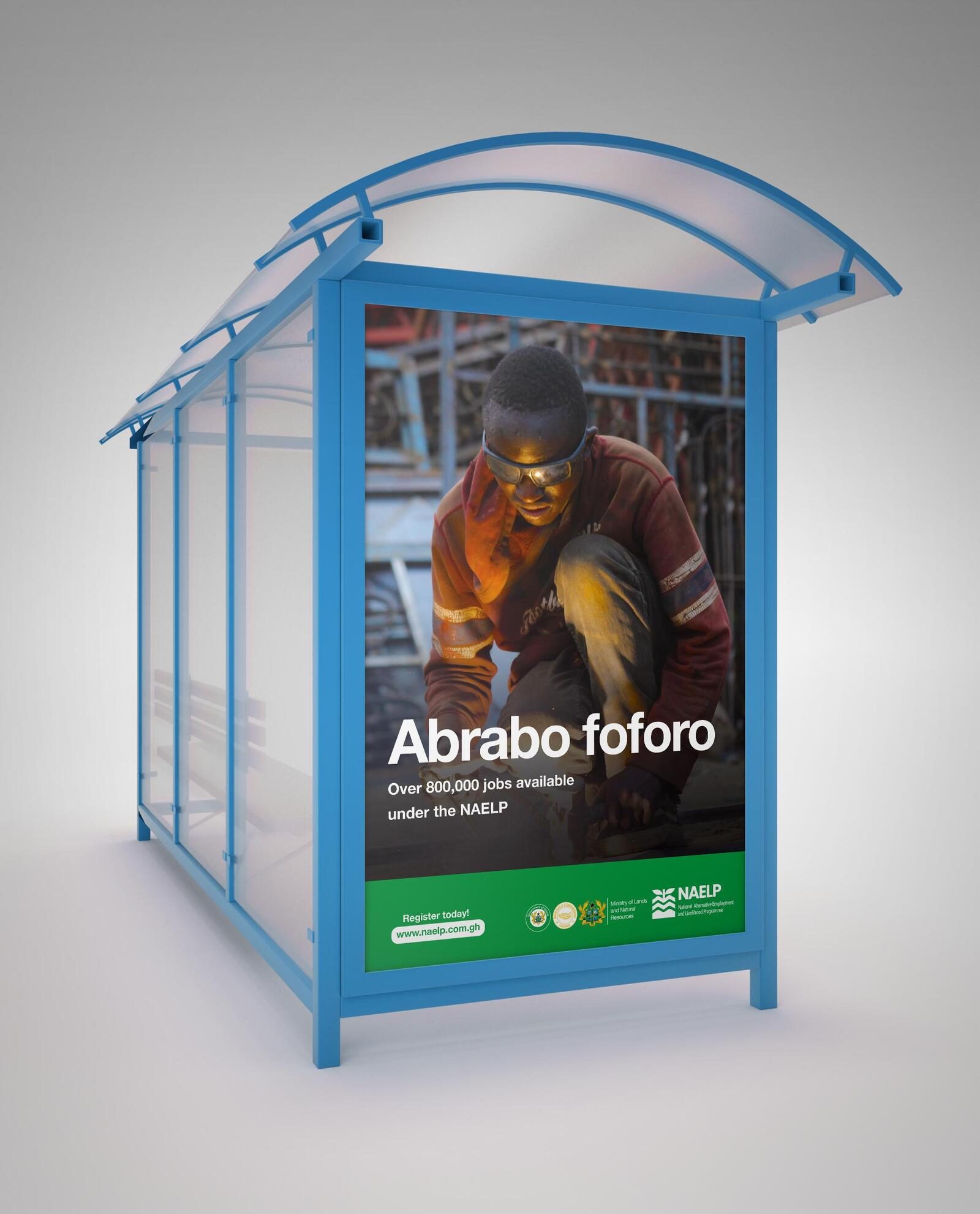 NAELP bus shelter, street level