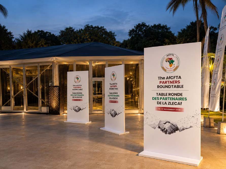 Roll-up banners in the Round Table identity